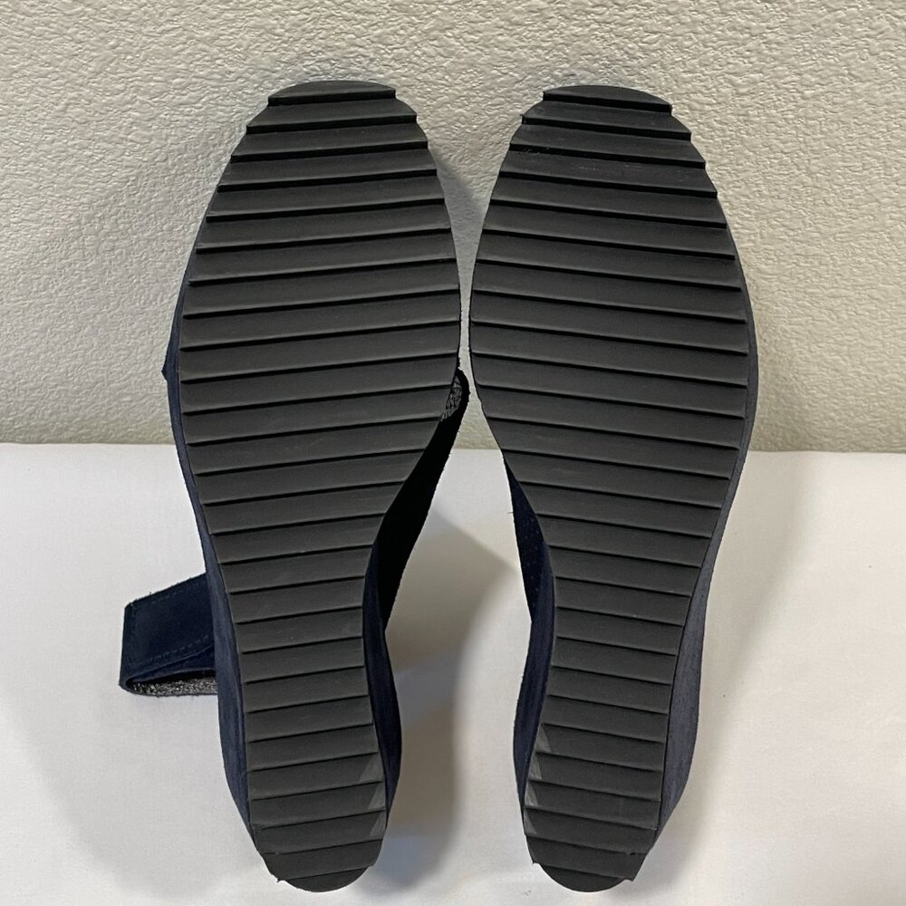 NEW, PEDRO GARCIA "Frigg" Suede Crossover Sling Back Wedge, Spain, Navy - 39/9 - Picture 11 of 13